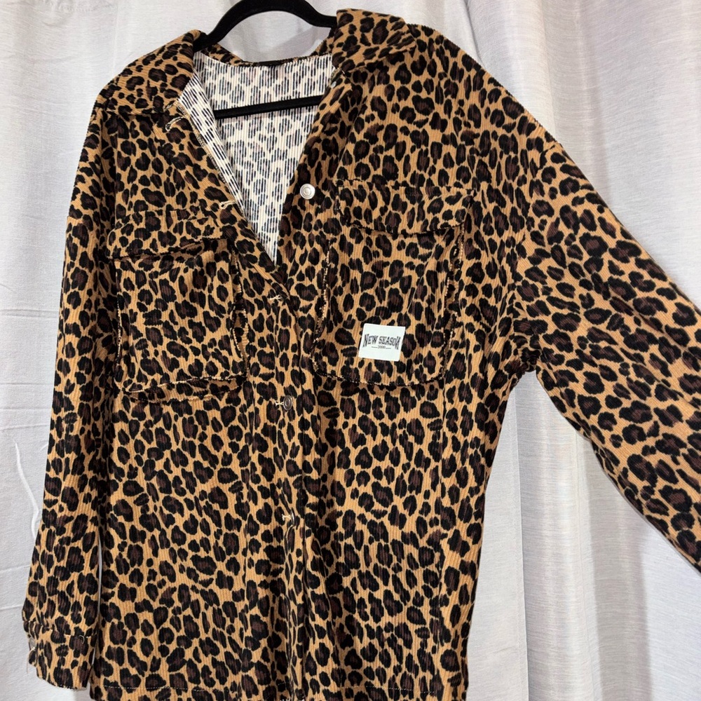 Leopard Print button up shirt